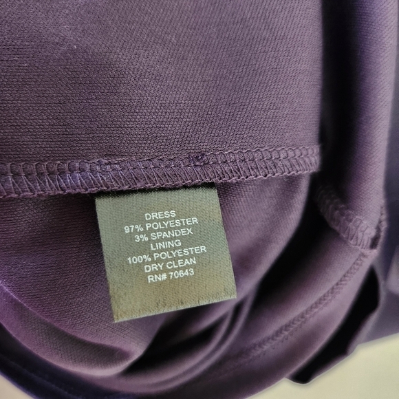 Jessica Howard Purple Sleeveless Sheath Side Tucks Plus Size Dress, sz 18W - Picture 6 of 6